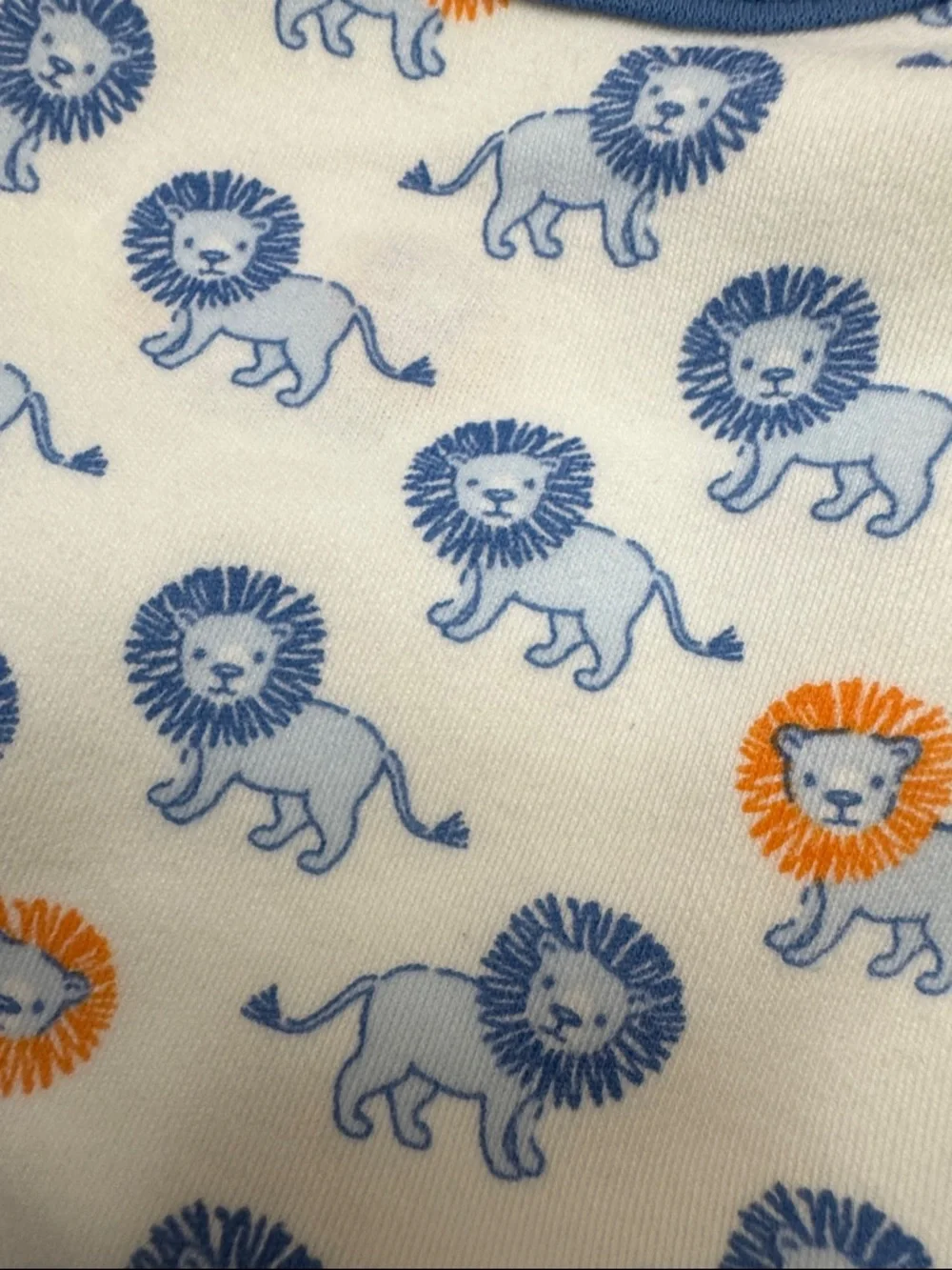 Janie and Jack Blue-Trim Double Sided Cotton Lion Print Baby Bibs - Set of 4